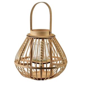 Mondex Proutěná lucerna LUCIE Natural 30x28 cm hnědá obraz