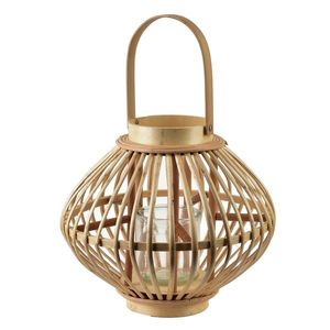 Mondex Proutěná lucerna LUCIE Natural 32x27 cm hnědá obraz