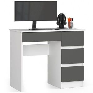 Ak furniture Psací stůl A-7 90 cm bílý/šedý pravý obraz