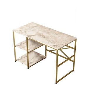Kalune Design Psací stůl BODLE bílý mramor/zlatý obraz
