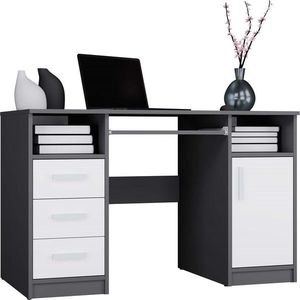 TP Living Psací stůl DELTA 120 cm antracitový/bílý obraz