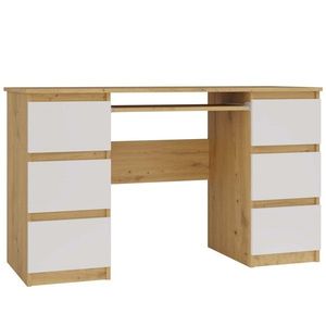 TP Living Psací stůl KUBA dub artisan/bílý obraz