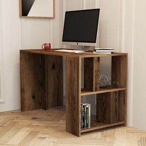 Kalune Design Psací stůl LIMA s vestavěným regálem ořech obraz