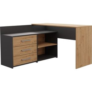 FALCO Psací stůl s komodou DADOU 120 cm antracit/dub artisan obraz