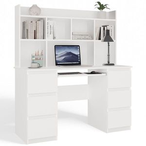 TP Living Psací stůl s nástavbou KUBA 130 cm bílý obraz