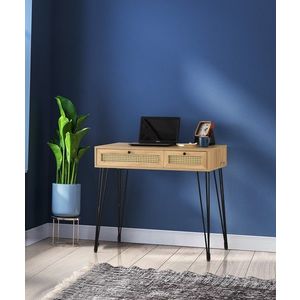 Kalune Design Psací stůl Sahra dub přírodní/černý obraz