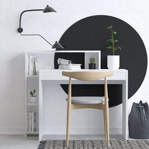 Kalune Design Psací stůl Trella s vestavěným regálem bílý obraz