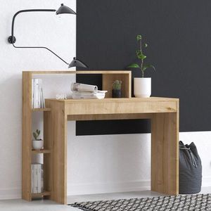 Kalune Design Psací stůl Trella s vestavěným regálem dub přírodní obraz