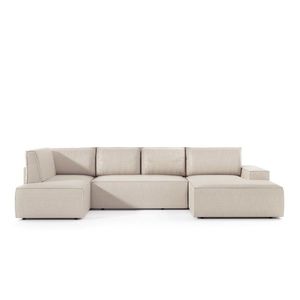 3kraft Rohová rozkládací sedací souprava Fiord U2 140 349 cm Poso 100 krémově bílá obraz