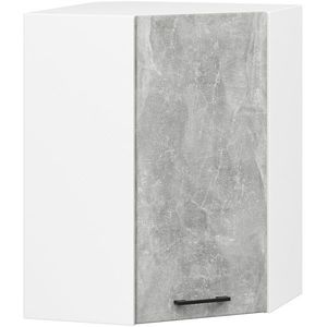 Ak furniture Rohová závěsná kuchyňská skříňka Olivie 60X72 cm bílá/beton obraz