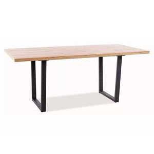 Signal Rozkládací jídelní stůl Vito 140/180 cm dub artisan/černý obraz