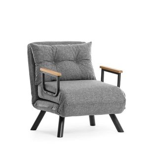 Hanah Home Rozkládací křeslo Single Sando světle šedé obraz