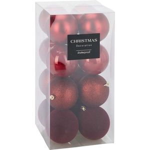 Mondex Sada 16 ks vánočních baněk Jorgen 8 cm červená obraz