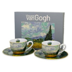Duo Sada 2 ks porcelánových hrnečků Van Gogh Wheat Field 90 ml vícebarevná obraz
