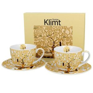 Duo Sada 2 ks porcelánových hrnků Klimt Ecru Tree Of Life 250 ml ecru/vícebarevná obraz