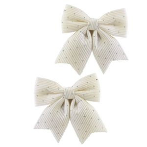 Mondex Since 1986 Sada 2 ks vánočních dekorativních mašlí Santa Lila 13, 5x14, 5 cm bílá obraz
