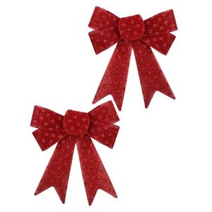 Mondex Since 1986 Sada 2 ks vánočních dekorativních mašlí Santa Lila 15x15, 5 cm červená obraz