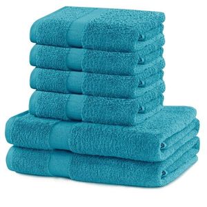Sada 2 osušek a 4 ručníků DecoKing Ginna modré, velikost 2*70x140+4*50x100 obraz