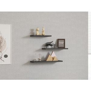 Kalune Design Sada 3 ks nástěnných polic LEILA antracitová obraz