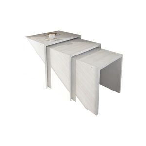 Kalune Design Sada 3 odkládacích stolků ZARIEL bílá obraz