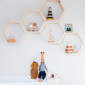 Kalune Design Sada 5 ks nástěnných poliček RAF 36x31 cm světlý ořech obraz