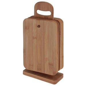 Excellent Houseware Sada bambusových prkének na stojanu FLAT 6 ks hnědá obraz
