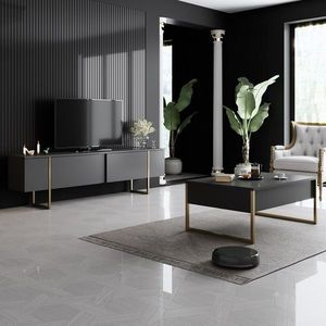 Kalune Design Sada nábytku do obývacího pokoje Luxe antracit/zlatá II obraz