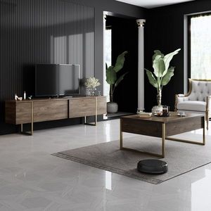 Kalune Design Sada nábytku do obývacího pokoje Luxe ořech/zlatá II obraz