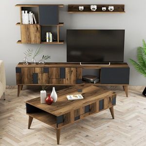 Kalune Design Sada nábytku do obývacího pokoje Madrid ořech/antracit obraz