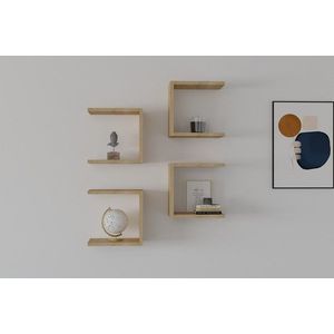 Kalune Design Sada nástěnných polic BASE 4 ks dub safírový obraz