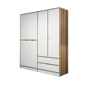 Kalune Design Šatní skříň Elina 180 cm bílá/ořech obraz