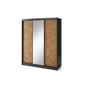 Eltap Šatní skříň Marrphy se zrcadlem 180 cm dub Caramel/černá obraz