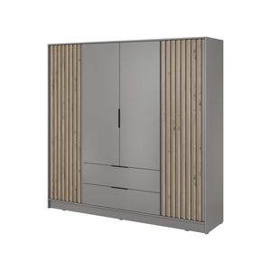Piaski Šatní skříň Nelly 206 cm šedá/dub artisan obraz
