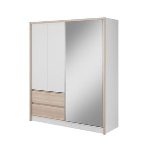 Piaski Šatní skříň Sara III 184 cm bílá/dub sonoma obraz