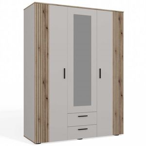 TP Living Šatní skříň se zrcadlem AVA 150 cm dub evoke/kašmírová obraz