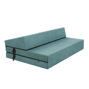 FDM Skládací matrace a pohovka SUZI COMFORT TRINITY 121 cm tyrkysová obraz