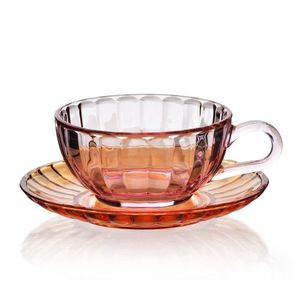 Affekdesign Skleněný šálek s podšálkem VINI 210 ml oranžový/růžový obraz