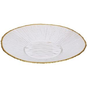 Siaki Collection Skleněný talíř LOSE 21 cm zlatý/bílý obraz