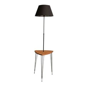 Opviq Stojací lampa TM2002 se stolkem černá/ořech obraz