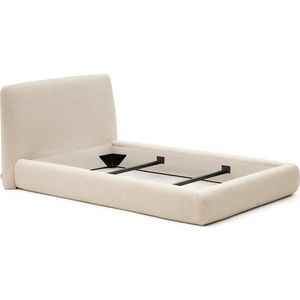 Béžová čalouněná jednolůžková postel 90x200 cm Martina – Kave Home obraz