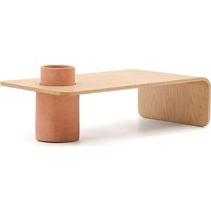 Kulatý konferenční stolek v dekoru jasanu v přírodní barvě 60x110 cm Olaria – Kave Home obraz