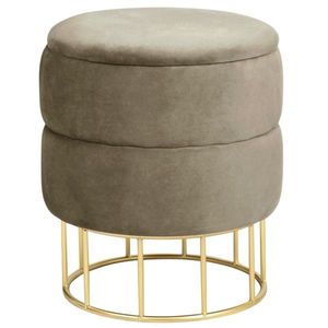 Ak furniture Taburet ELZA samet béžový obraz