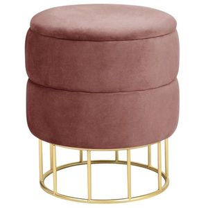 Ak furniture Taburet ELZA samet růžový obraz