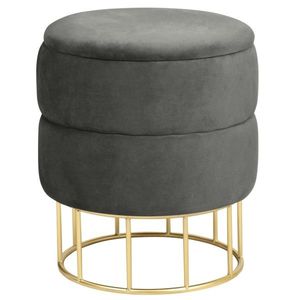 Ak furniture Taburet ELZA samet šedý obraz