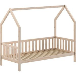 Domečková dětská postel z borovicového dřeva s roštem v přírodní barvě 90x200 cm Cabane – Vipack obraz