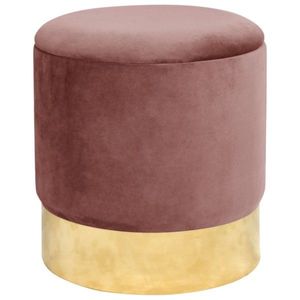 Ak furniture Taburet TANYA samet růžový obraz
