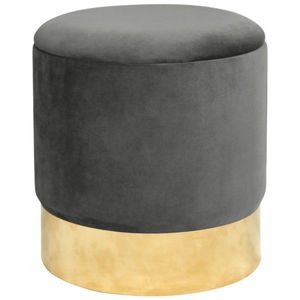 Ak furniture Taburet TANYA samet šedý obraz