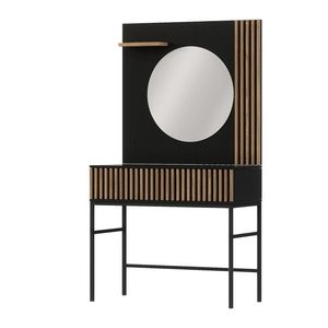 Eltap Toaletní stolek se zrcadlem Meorati 85 cm černý/dub Artisan obraz
