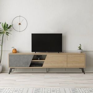 TV stolek Houseland FIONA 180 cm dub safírový/retro šedý obraz