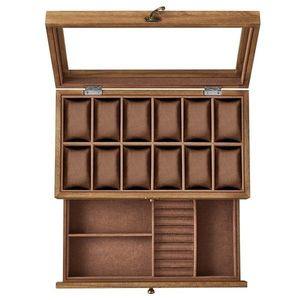 SONGMICS Úložný box na hodinky Vrangle 34 cm hnědý obraz